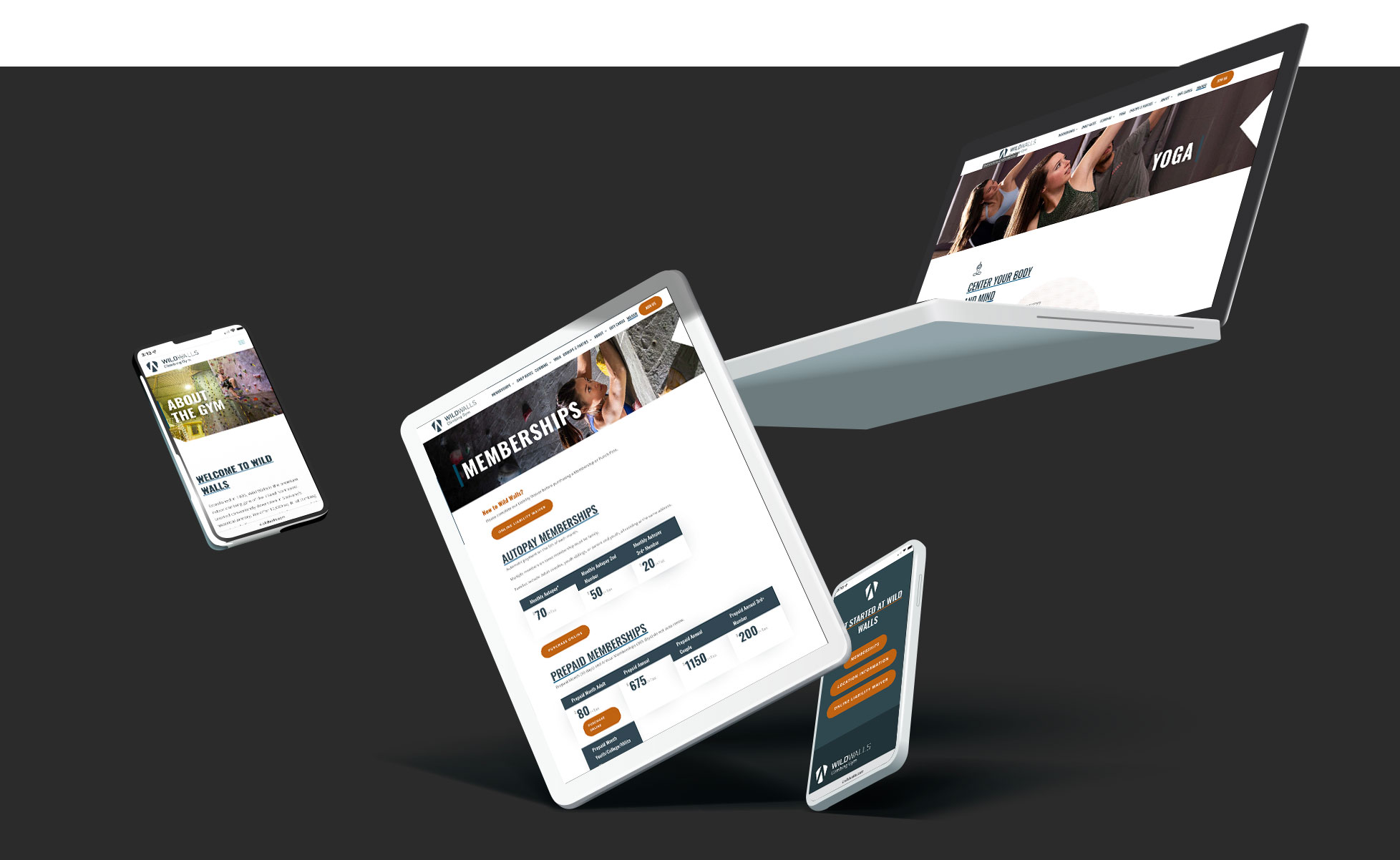 Website mockups and many devices