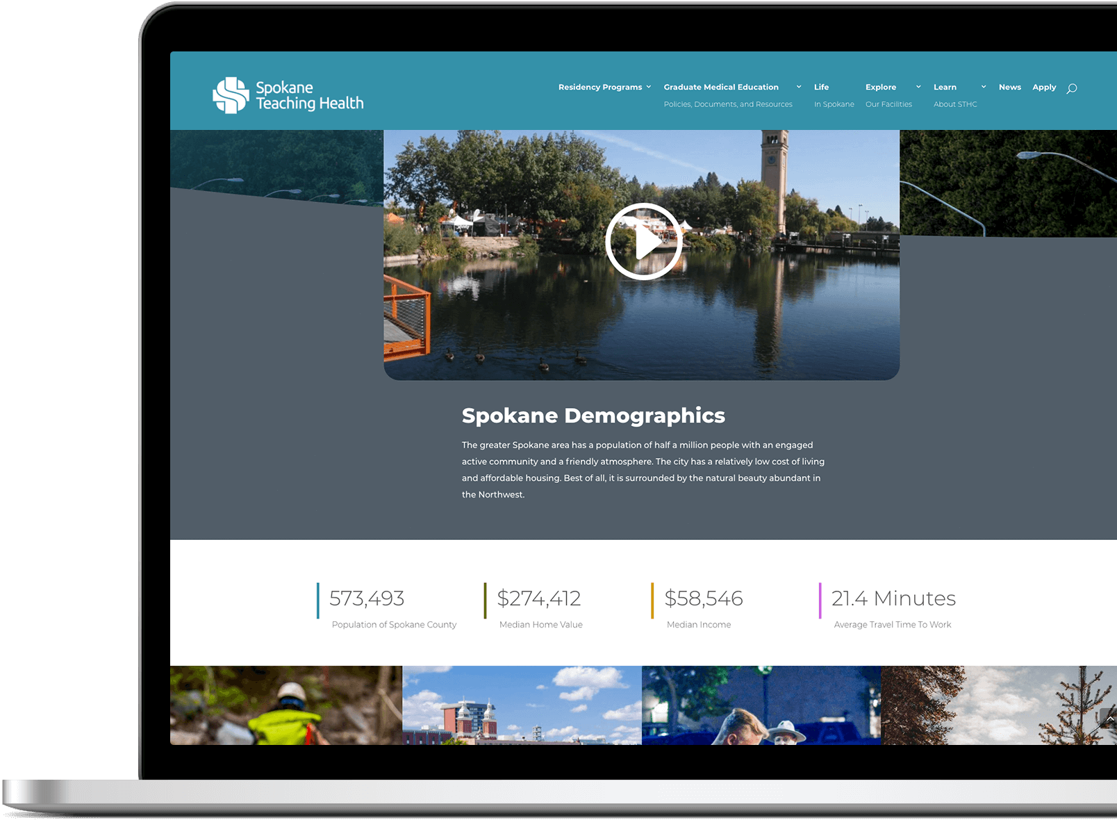 Spokane Teaching Health Website on Laptop