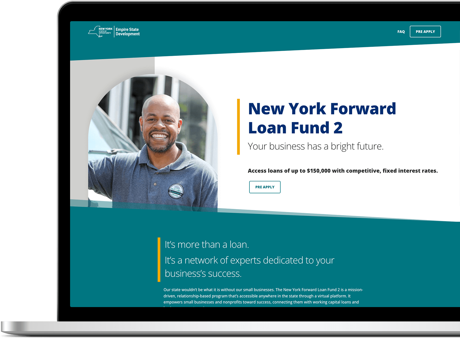 New York Forward Loan Fund on laptop